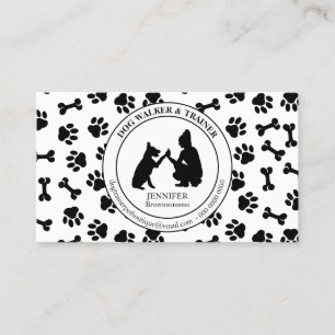Tarjeta De Visita Entrenador de Perros Simple Paws