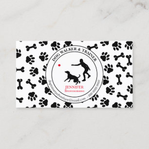 Tarjeta De Visita Entrenador de Perros Simple Paws Pet