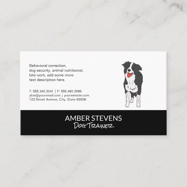 Tarjeta De Visita Entrenador de perros | Sitter | Icono de perro (Anverso)