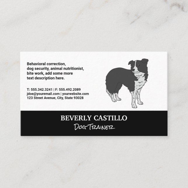 Tarjeta De Visita Entrenador de perros | Sitter | Icono de perro ani (Anverso)
