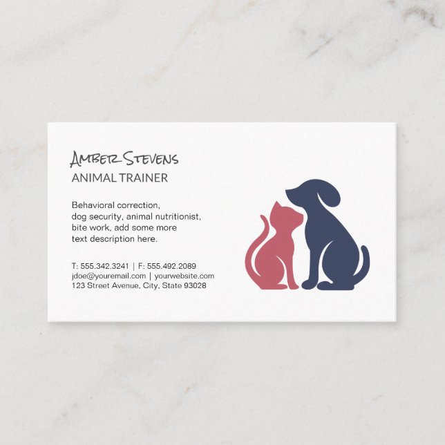 Tarjeta De Visita Entrenador de perros | Sitter | Refugio de animale (Anverso)