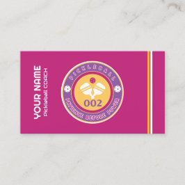 Tarjeta De Visita entrenador de pickleball de personalizable rosa