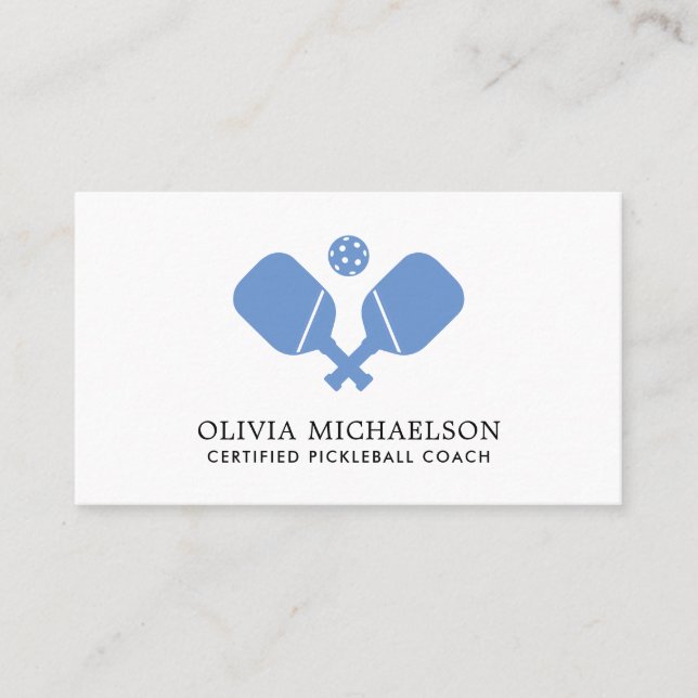 Tarjeta De Visita Entrenador de Pickleball Instructor Pro Simple Mod (Anverso)