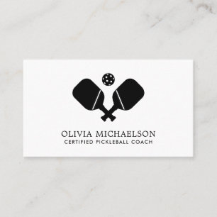 Tarjeta De Visita Entrenador de Pickleball Instructor Pro Simple Mod