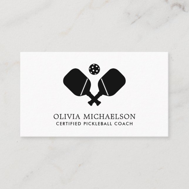 Tarjeta De Visita Entrenador de Pickleball Instructor Pro Simple Mod (Anverso)
