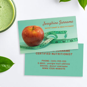 Tarjeta De Visita Entrenador De Salud Nutricionista Dietista De Manz
