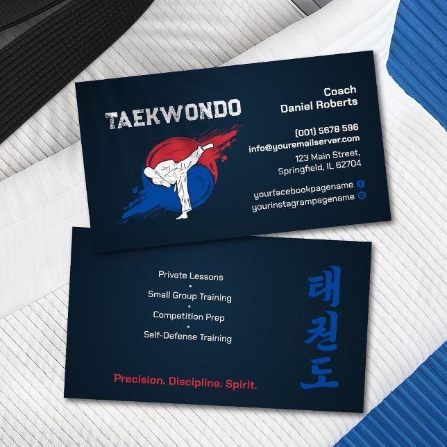 Tarjeta De Visita Entrenador de Taekwondo - Artista Marcial y Taegeu (Subido por el creador)