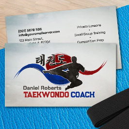 Tarjeta De Visita Entrenador de Taekwondo - Símbolo Taegeuk y hangul