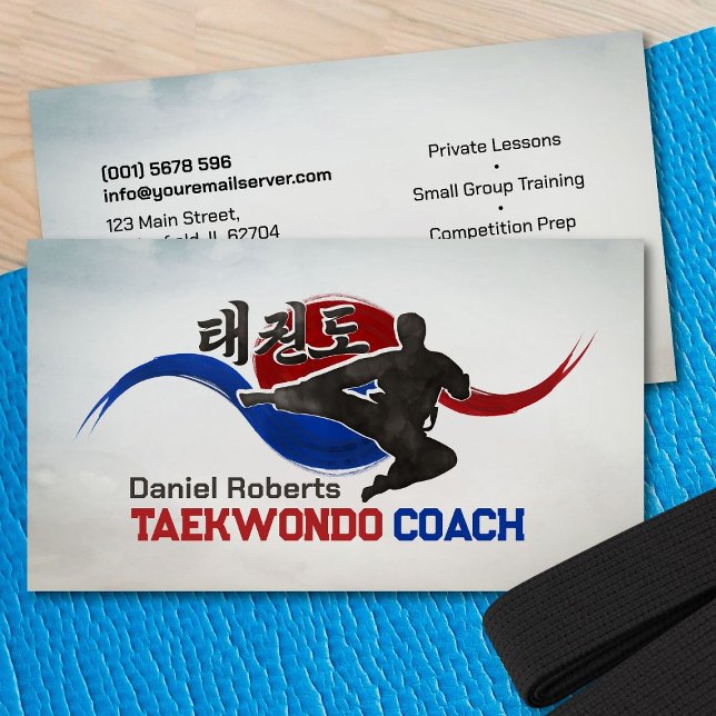 Tarjeta De Visita Entrenador de Taekwondo - Símbolo Taegeuk y hangul (Subido por el creador)