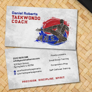 Tarjeta De Visita Entrenador de Taekwondo - Símbolo Taegeuk y hangul