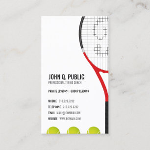 Tarjeta De Visita Entrenador de tenis