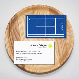 Tarjeta De Visita Entrenador de Tenis Cancha Azul