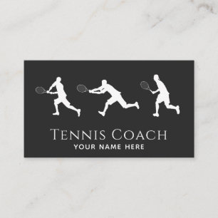 Tarjeta De Visita Entrenador de tenis Hombres Jugador Silhoux Medios