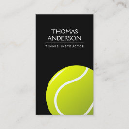 Tarjeta De Visita Entrenador de tenis/instructor/jugador negro