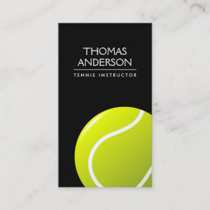 Tarjeta De Visita Entrenador de tenis/instructor/jugador negro