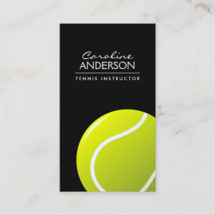 Tarjeta De Visita Entrenador de tenis/instructor/jugador negro