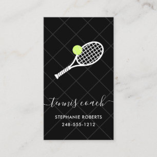 Tarjeta De Visita Entrenador de Tenis Moda  Elegante Moderno