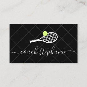 Tarjeta De Visita Entrenador de Tenis Personalizado  Elegante Modern