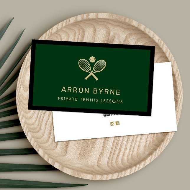 Tarjeta De Visita Entrenador de Tenis Racas Green Business Card (Subido por el creador)