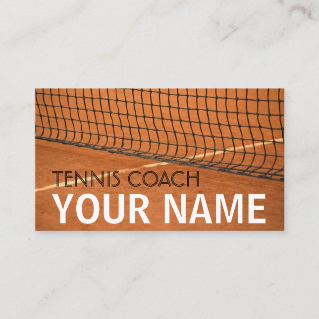 Tarjeta De Visita Entrenador de Tenis Tu Nombre Profesional Instruct (Anverso)