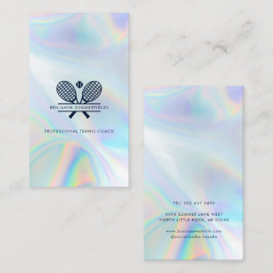 Tarjeta De Visita Entrenador de Tennis Club Holographic