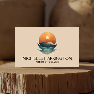 Tarjeta De Visita Entrenador de vida de tranquilidad de medio siglo,