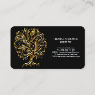 Tarjeta De Visita Entrenador de Vida del Árbol de la Vida de Oro Mod