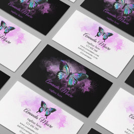 Tarjeta De Visita entrenador de vida mariposa terapeuta holografía b