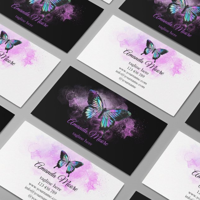 Tarjeta De Visita entrenador de vida mariposa terapeuta holografía b (Subido por el creador)