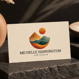 Tarjeta De Visita Entrenador de Vida Picos Elevados Marfil