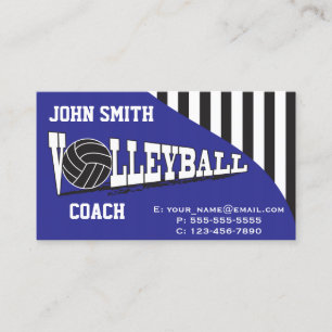 Tarjeta De Visita Entrenador de voleibol - Azul