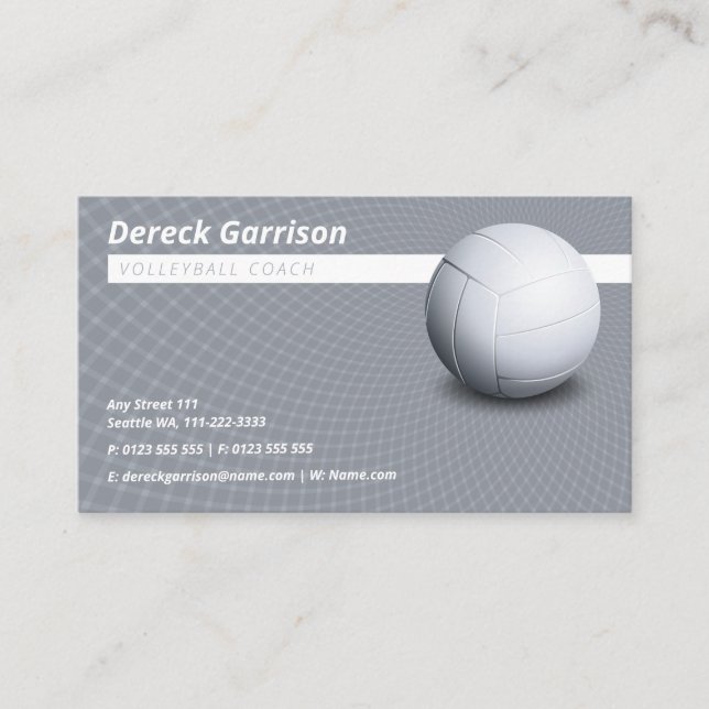 Tarjeta De Visita Entrenador de voleibol | Lecciones sobre prácticas (Anverso)