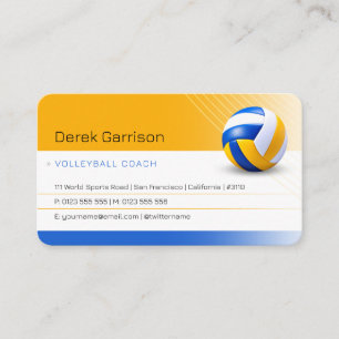 Tarjeta De Visita Entrenador de voleibol Lecciones sobre prácticas