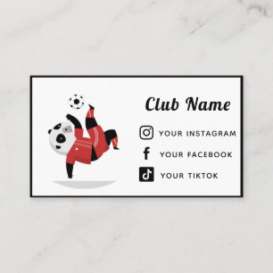 Tarjeta De Visita Entrenador del Club de Fútbol Cute Panda Bear Medi