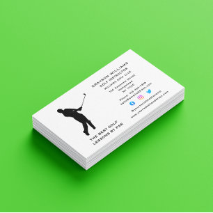 Tarjeta De Visita Entrenador deportivo masculino de golf profesional