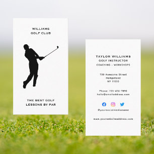 Tarjeta De Visita Entrenador deportivo masculino instructor de golf