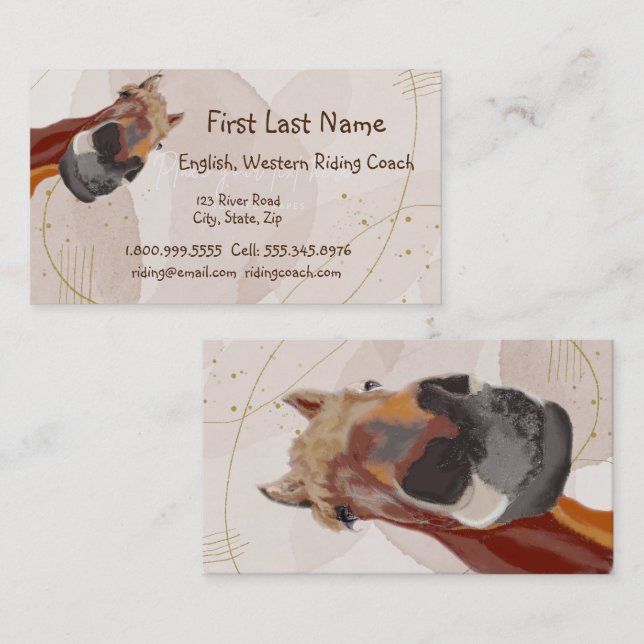 Tarjeta De Visita Entrenador en bicicleta Inglés Occidental Divertid (Anverso / Reverso)