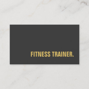 Tarjeta De Visita Entrenador Especial de Fitness Gris y Dorado Senci