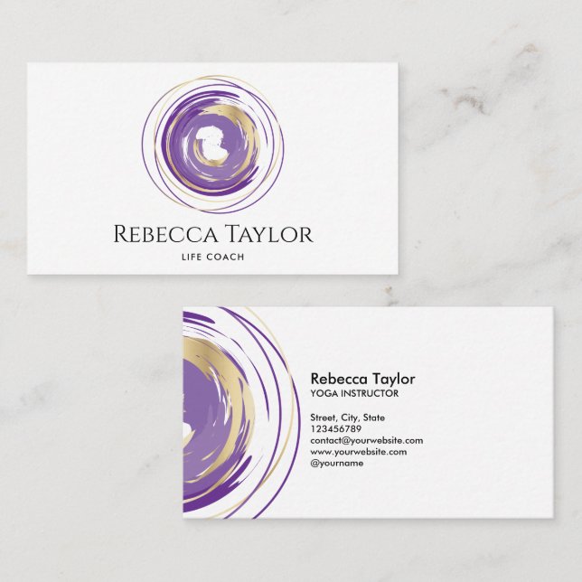 Tarjeta De Visita entrenador espiritual de pilotos de yoga espiral (Anverso / Reverso)