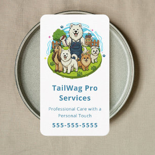 Tarjeta De Visita Entrenador Feliz de Caminata de Perros Servicio de