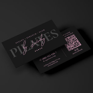 Tarjeta De Visita Entrenador Mínimo de Pilates Estudio de Bienestar