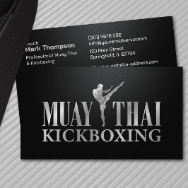 Tarjeta De Visita Entrenador Muay Thai y Kickboxing - Metálico Plate