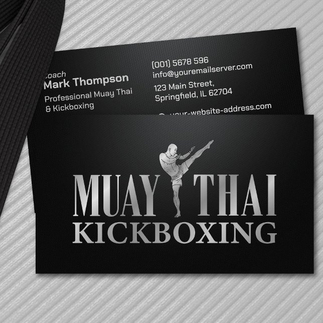 Tarjeta De Visita Entrenador Muay Thai y Kickboxing - Metálico Plate (Subido por el creador)