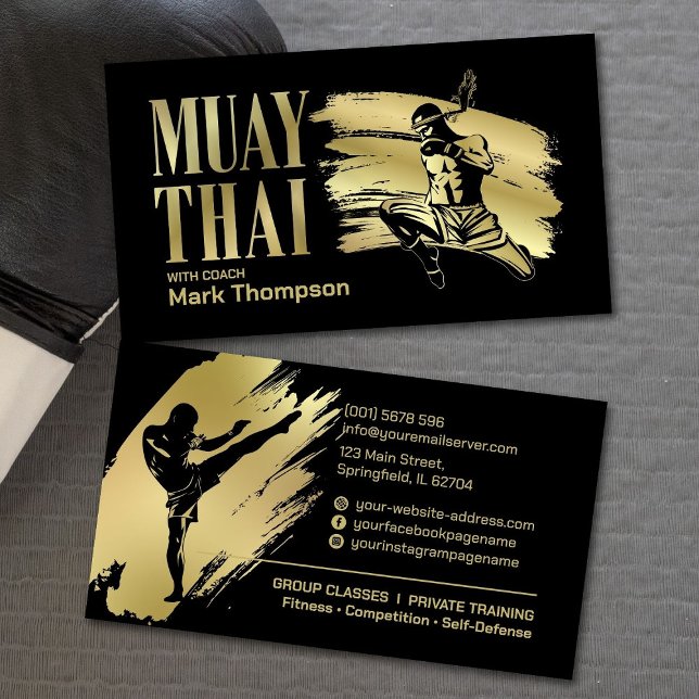 Tarjeta De Visita Entrenador Muay Thai y Kickboxing - Rojo Azul (Subido por el creador)