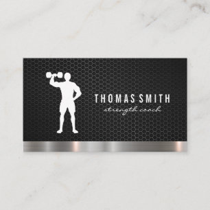 Tarjeta De Visita Entrenador Personal Acabado Metálico