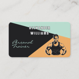 Tarjeta De Visita Entrenador Personal Aeroblue Albaricoque de Moda C