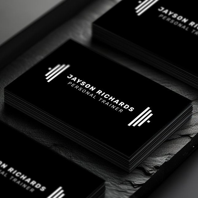 Tarjeta De Visita Entrenador Personal Barra de Pesas Negra Negrita P (Subido por el creador)