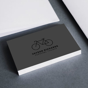 Tarjeta De Visita Entrenador Personal Ciclista Gris Blanco Negro