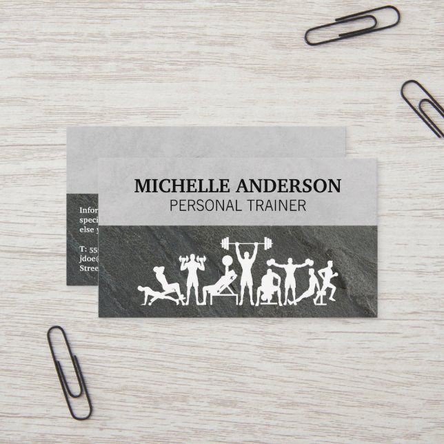 Tarjeta De Visita Entrenador personal | Cursos de capacitación (Anverso/Reverso In Situ)