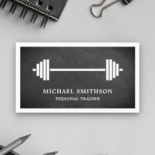 Tarjeta De Visita Entrenador personal de barbería de cartón negro